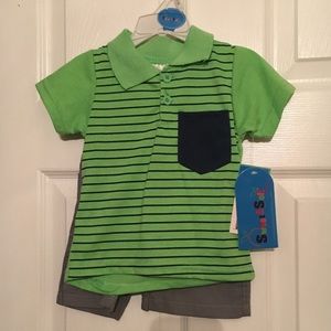 Boys size 12m shirt/shorts set with minor flaw